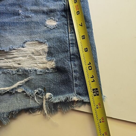 KanCan Shorts Cutoff Womens 26 Distressed Mediu Wash Denim High Rise Frayed 26x4 - Picture 8 of 9